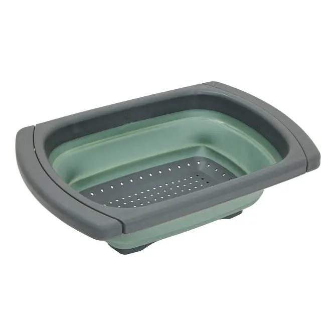 EXTENDABLE RETRACTABLE COLANDER - GREEN/GREY