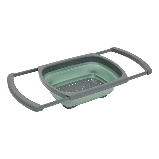 EXTENDABLE RETRACTABLE COLANDER - GREEN/GREY