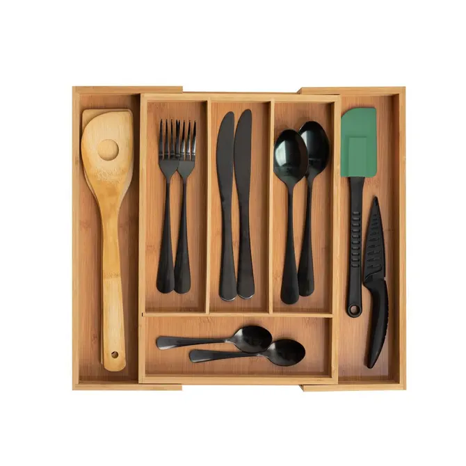 EXPANDING BAMBOO CUTLERY TRAY