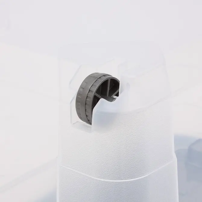 BLOCK'IT PLASTIC STORAGE BOX W/ WHEELS 60 L - TRANSPARENT
