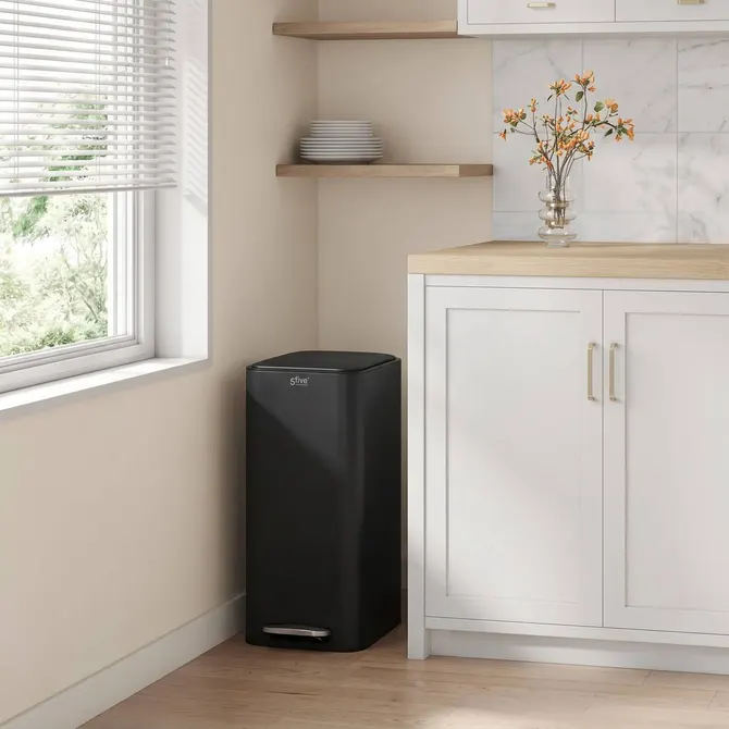 DELTA SLIM METAL PEDAL BIN 30 L - BLACK