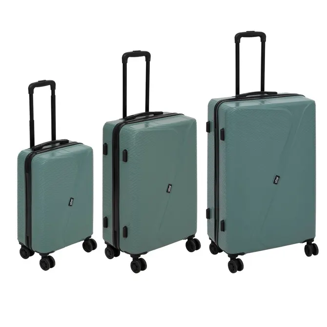 SET OF 3 HARD SHELL SUITCASES - GREEN