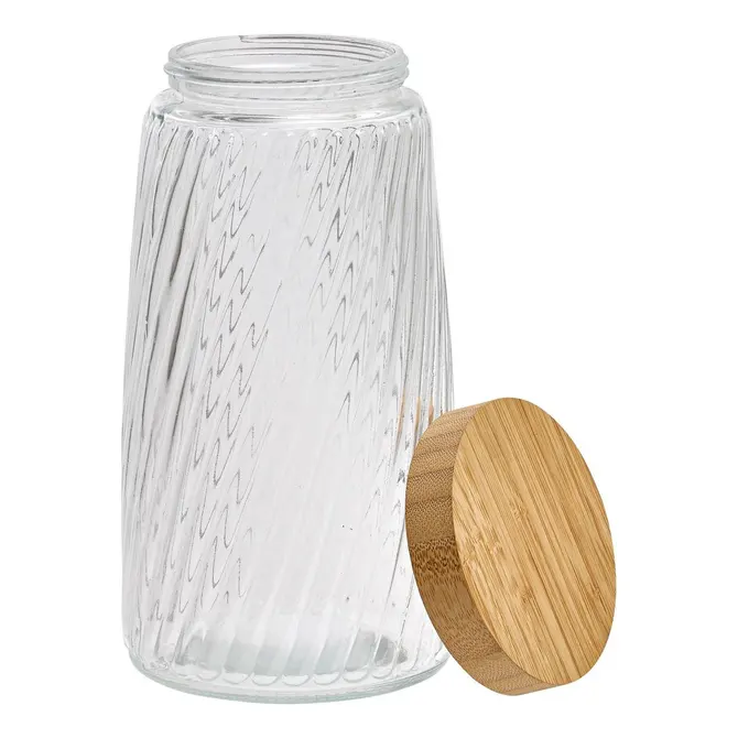 STRIVA GLASS JAR W/BAMBOO LID 2.1L