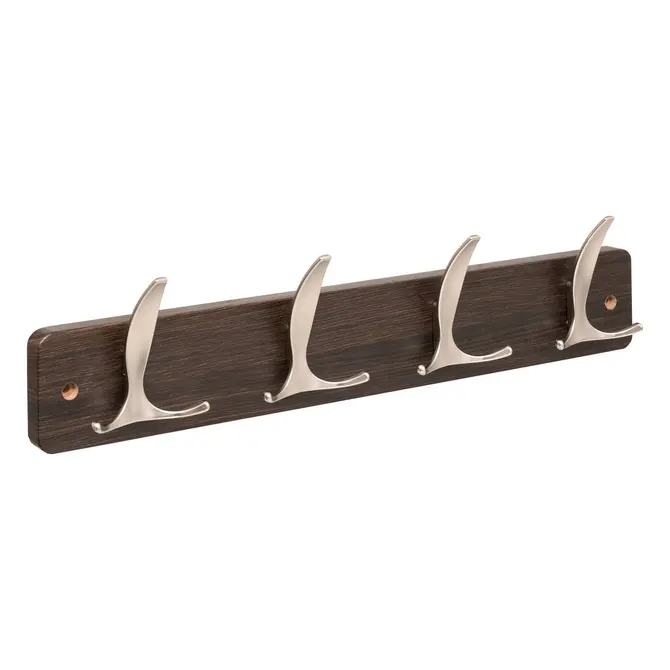 4-BAR HOOK ALY 4 HEADS L. 45 X W. 6.5 - DARK WOOD