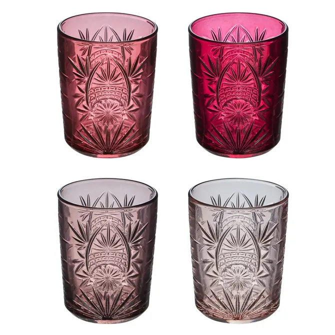 AYLA SET OF 4 LOW TUMBLERS - PINK