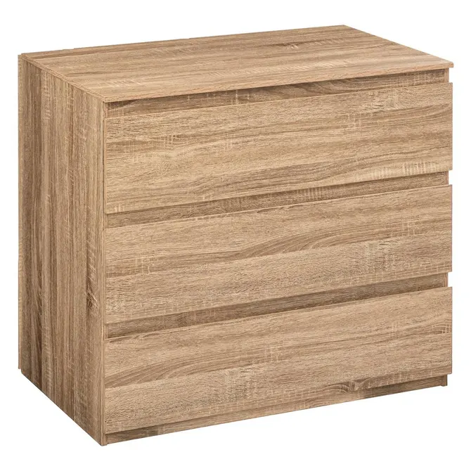 DOLO 3-DRAWER CHEST W.73 X D.48 X H.78 CM - NATURAL WOOD EFFECT
