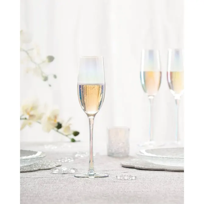 SET OF 6 FANTASY CHAMPAGNE GLASS FLUTES 21CL