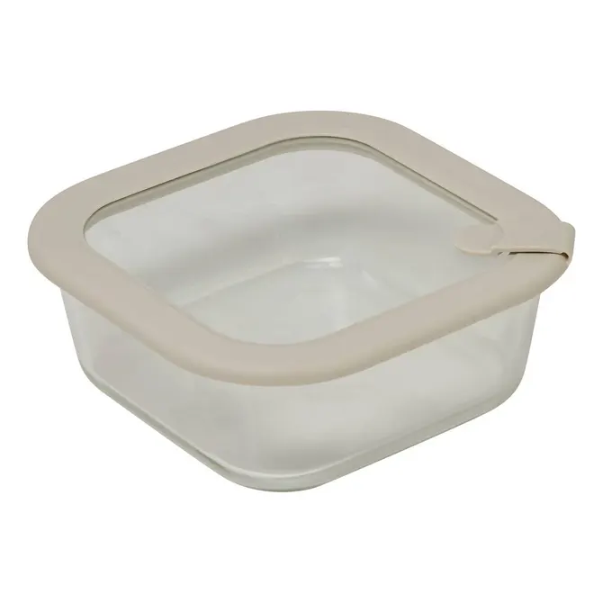 SILEAT SQUARE STORAGE CONTAINER 0.8L - BEIGE
