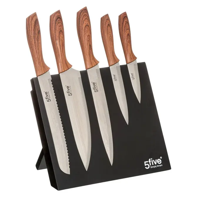SET OF 5 KNIVES ON MAGNETIC BLOCK