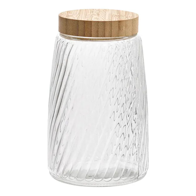 STRIVA GLASS JAR W/ BAMBOO LID 1.7 L