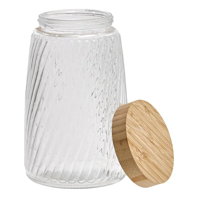 STRIVA GLASS JAR W/ BAMBOO LID 1.7 L