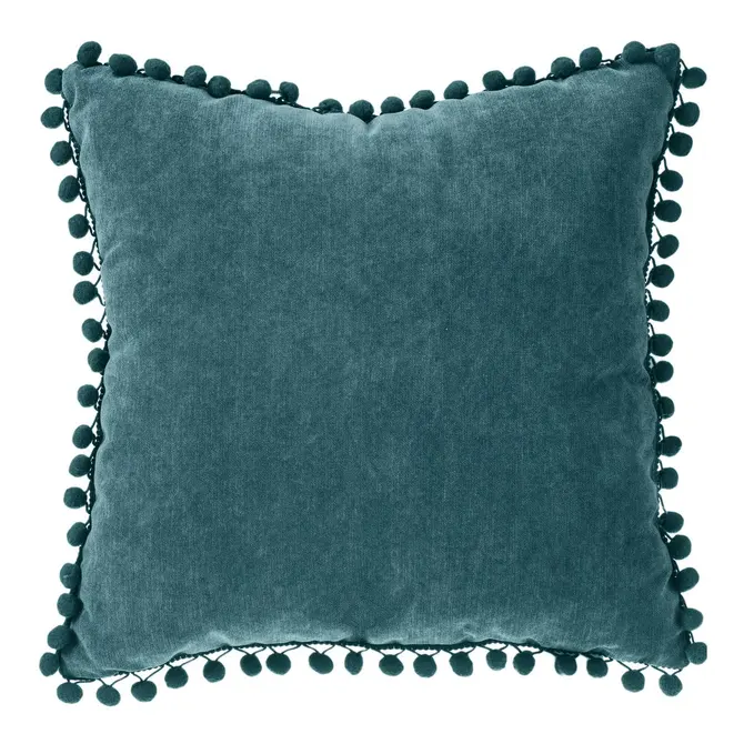 MEMORIES POMPOM CUSHION 40X40 CM - DUCK BLUE