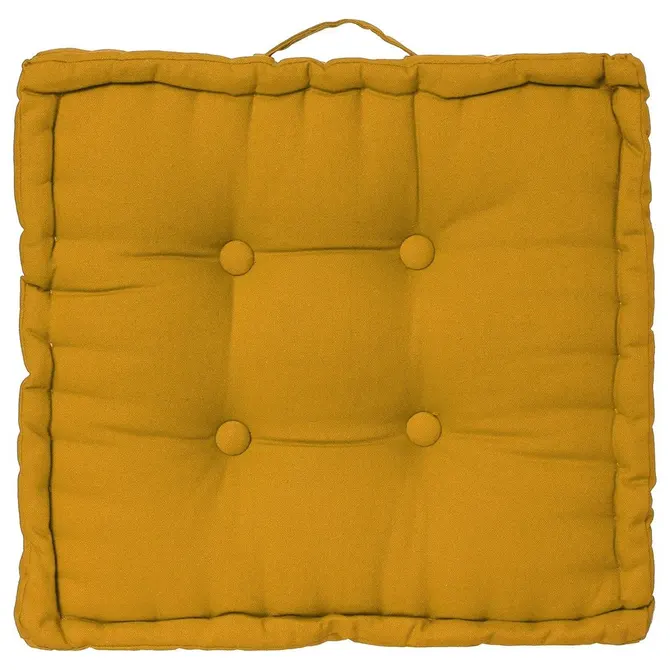 FLOOR CUSHION 40X40X8 CM - YELLOW