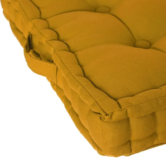 FLOOR CUSHION 40X40X8 CM - YELLOW
