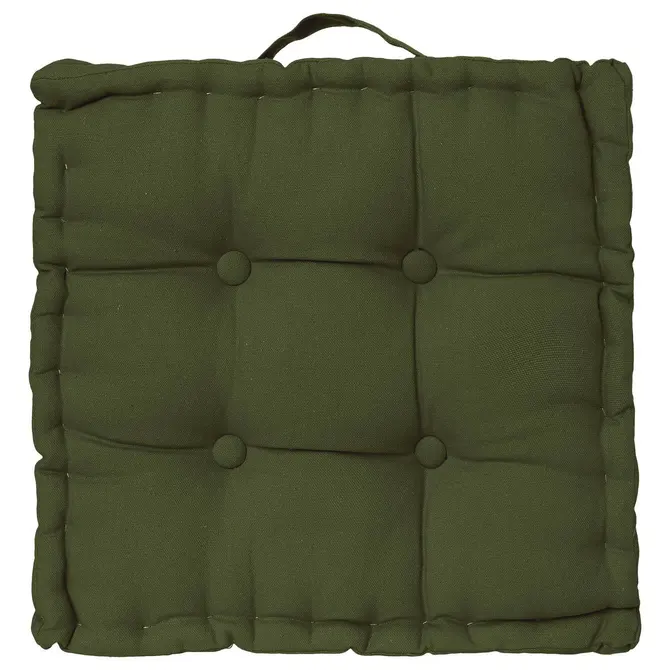 FLOOR CUSHION 40X40X8 CM - KHAKI GREEN