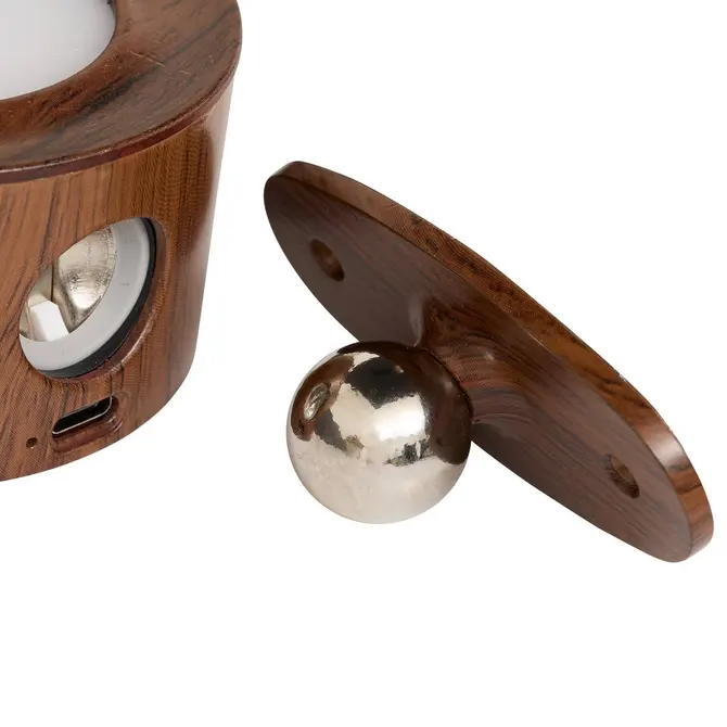 REMOVABLE LED WALL LAMP W/ USB CHARGING - BROWN