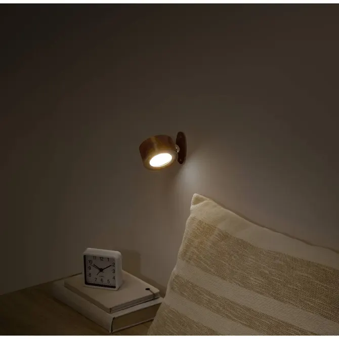 REMOVABLE LED WALL LAMP W/ USB CHARGING - BROWN