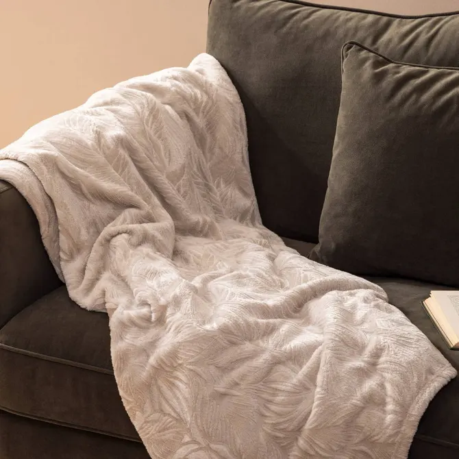RYO FLANNEL THROW 180X230 CM - BEIGE