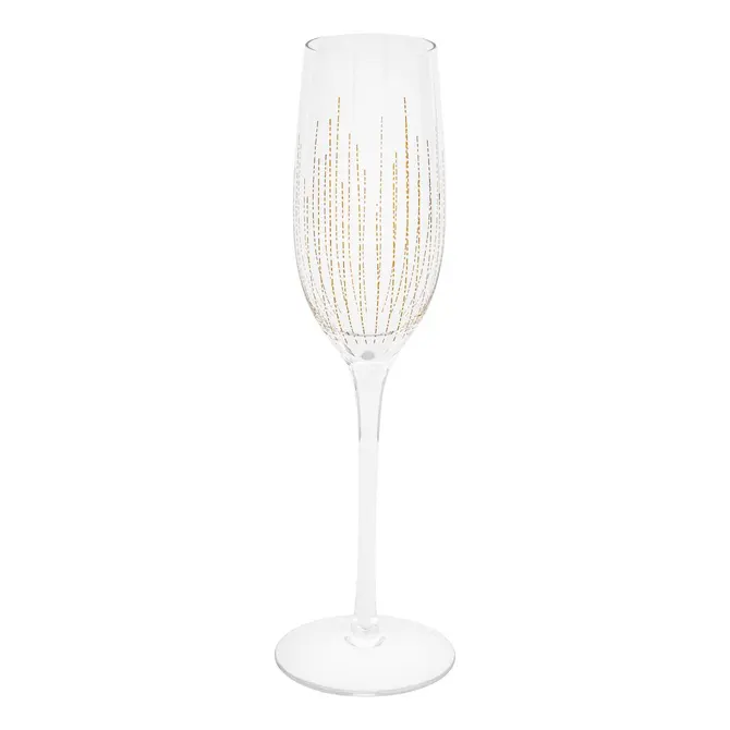 SET OF 4 LUNIS CHAMPAGNE FLUTES 21 CL - GOLD/CLEAR