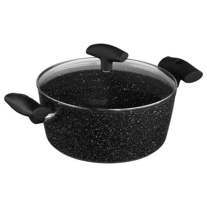 CARACTÈRE FORGED ALUMINIUM CASSEROLE 24 CM - BLACK