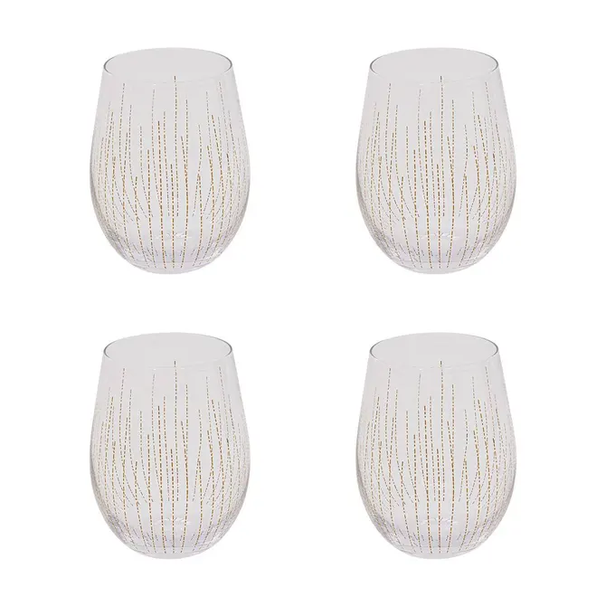 SET OF 4 LUNIS LOW TUMBLERS 54 CL - GOLD/CLEAR