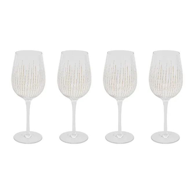 SET OF 4 LUNIS WINE GLASSES 38 CL - GOLD/CLEAR