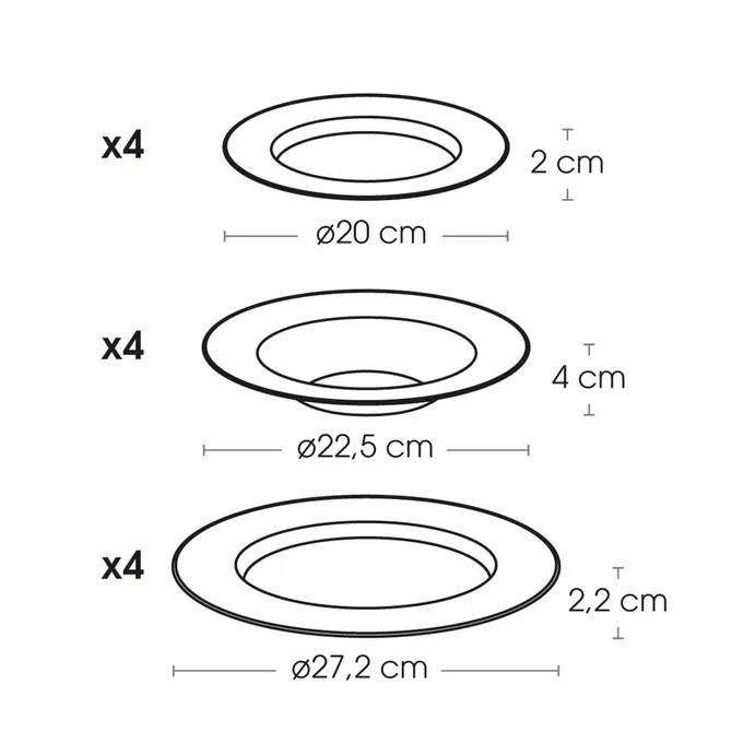 PALOMA12-PIECE DINNERWARE SET - WHITE