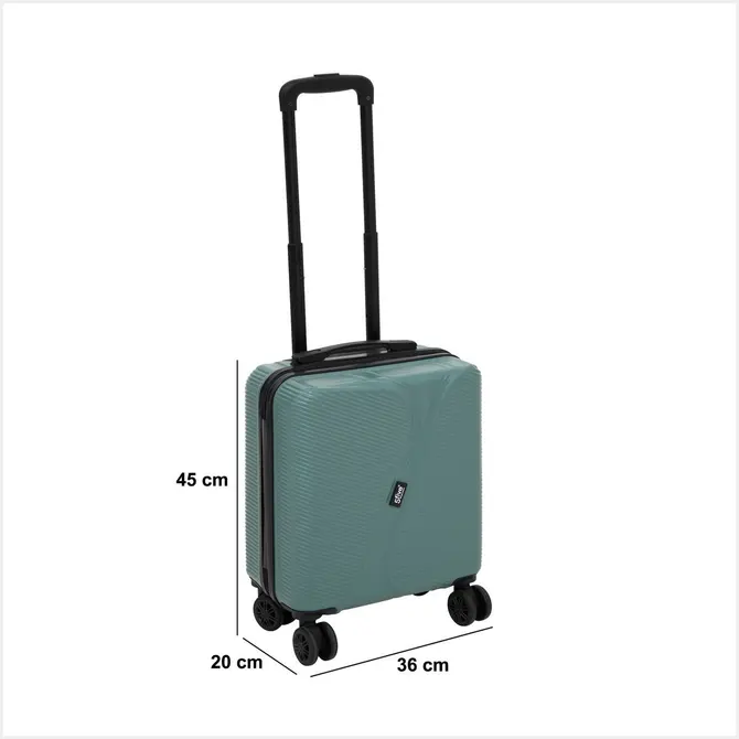 HARD SHELL CABIN SUITCASE WITH WHEELS - GREEN