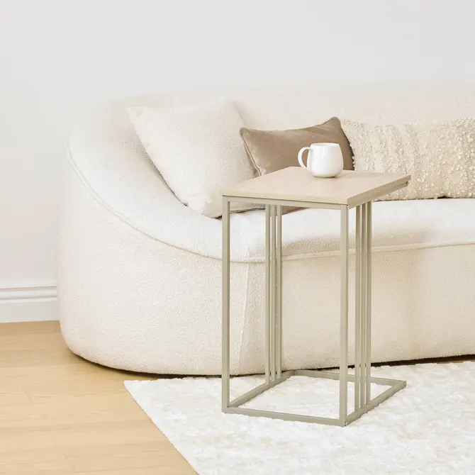 DUNA METAL SIDE TABLE H. 58 CM - BEIGE