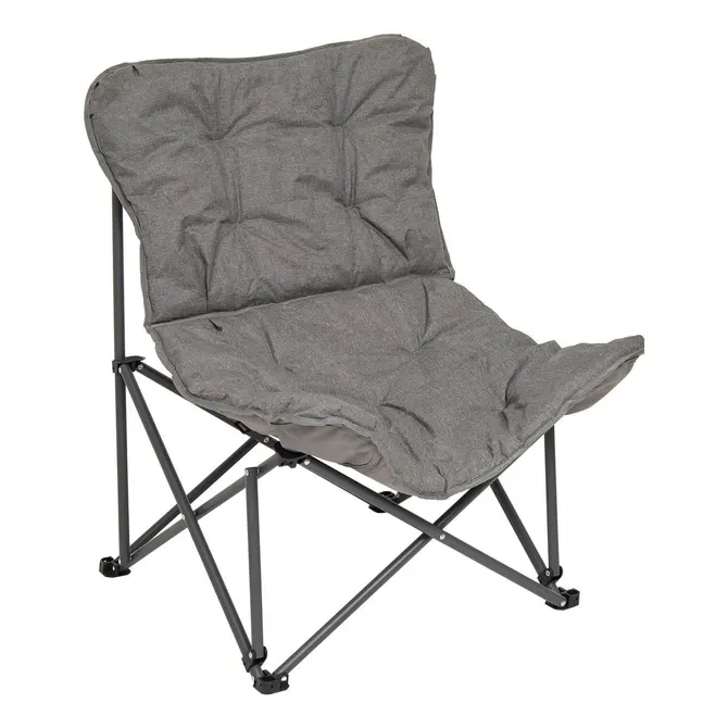 FOLDING PADDED CAMPING ARMCHAIR - GREY