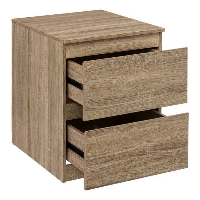 DOLO 2-DRAWER CHEST W.38 X D.48 H.50 CM - NATURAL WOOD EFFECT