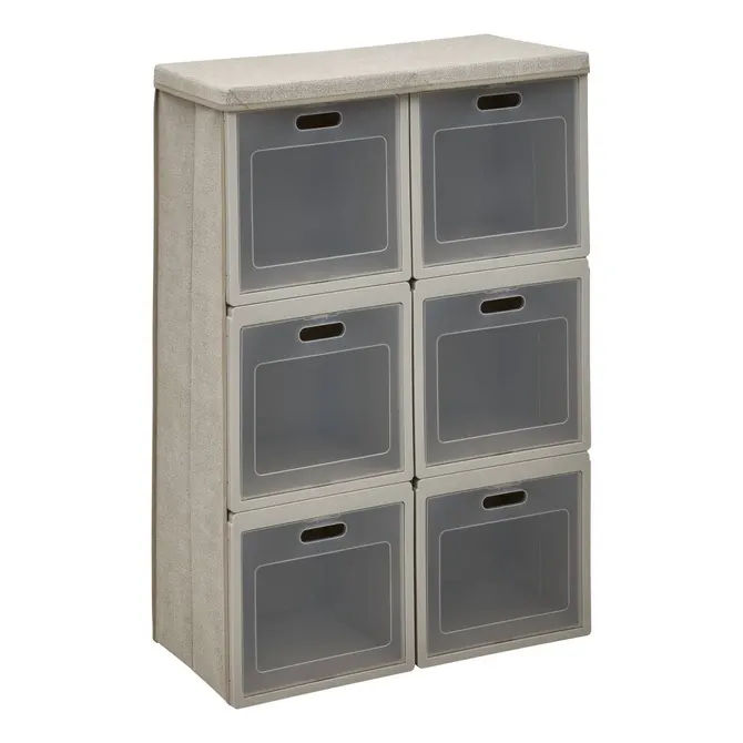CUBE'N DOOR PLIABLE 6-COMPARTMENT STORAGE UNIT - BEIGE