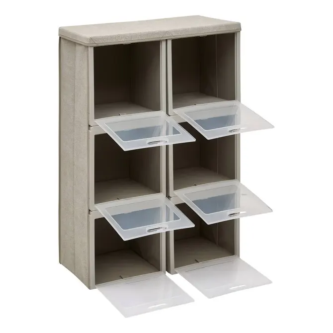 CUBE'N DOOR PLIABLE 6-COMPARTMENT STORAGE UNIT - BEIGE