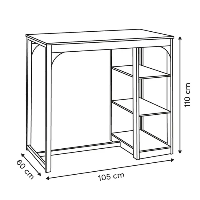 EAT UP BAR TABLE 105X60X110 CM - WHITE & WOOD