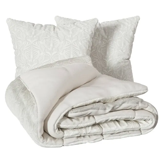 NALH PRINTED BED LINEN SET 260X240 CM - BEIGE