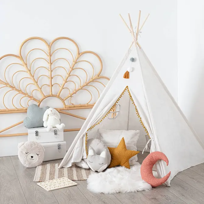 WAPI CHILDREN'S TEEPEE 120X120X160 CM - CREAM