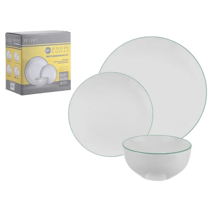12PC PORCELAIN DINNER SET W/ RIM