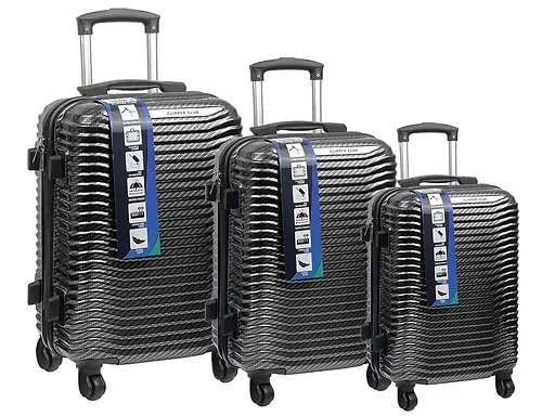 3-PIECE LUGGAGE SET - DARK GREY