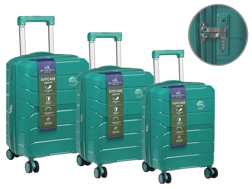 3-PIECE LUGGAGE SET - GREEN