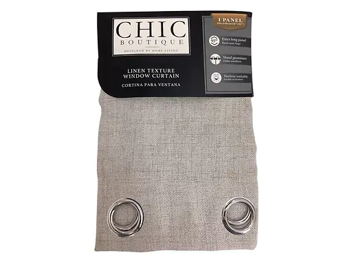 LINEN TEXTURE CURTAIN 135X240 CM - GREY