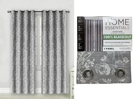 1PC RAISED JACQUARD BLACKOUT CURTAIN 54X90" - GREY