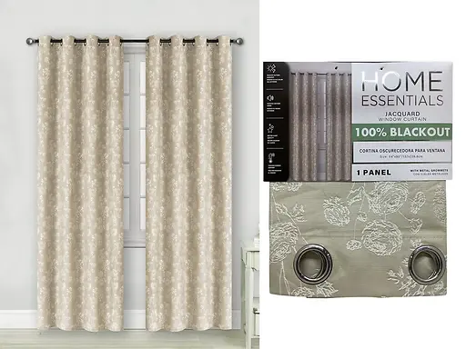 1PC RAISED JACQUARD BLACKOUT CURTAIN 54X90" - CREAM