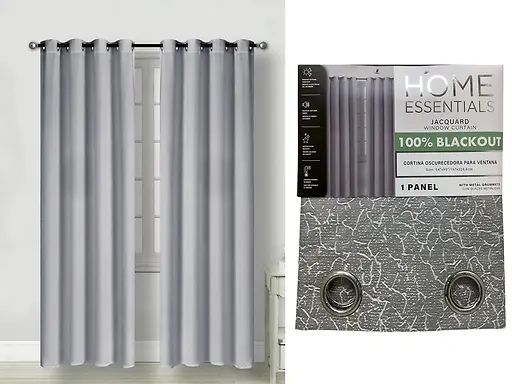 1PC RAISED JACQUARD BLACKOUT CURTAIN 54X90" - GREY