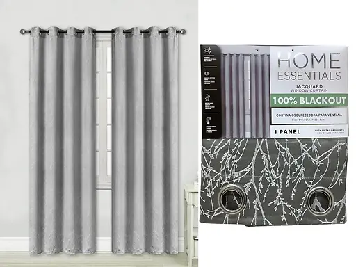 1PC RAISED JACQUARD BLACKOUT CURTAIN 54X90" - GREY
