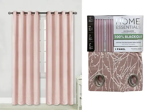 1PC RAISED JACQUARD BLACKOUT CURTAIN 54X90" - PINK