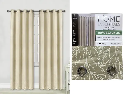 1PC RAISED JACQUARD BLACKOUT CURTAIN 54X90" - CREAM