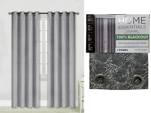 1PC RAISED JACQUARD BLACKOUT CURTAIN 54X60" - GREY