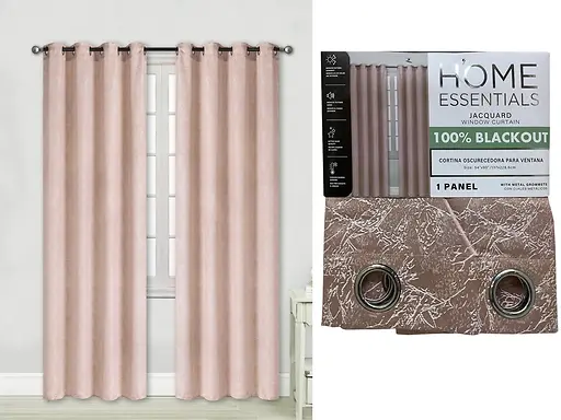 1PC RAISED JACQUARD BLACKOUT CURTAIN 54X90" - PINK