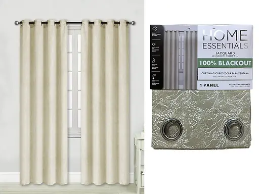 1PC RAISED JACQUARD BLACKOUT CURTAIN 54X90" - CREAM