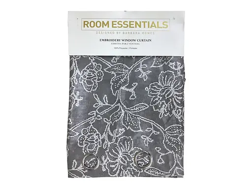 POLYESTER EMBROIDERY WINDOW CURTAIN 54X90" - GREY